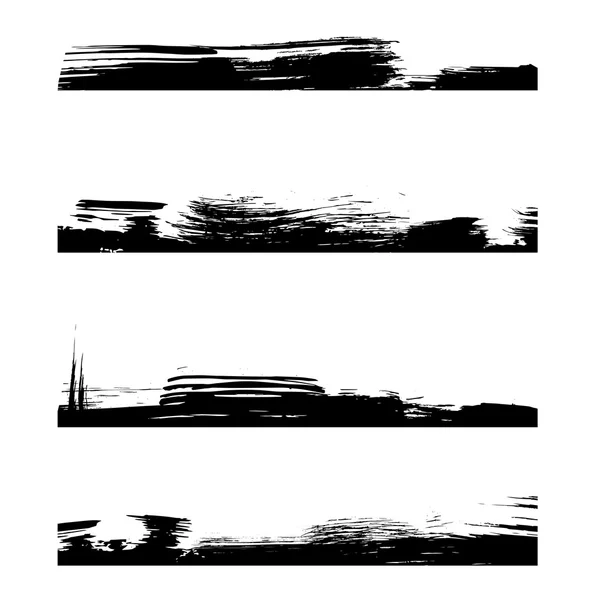 Ligne de quatre cadres noirs — Image vectorielle