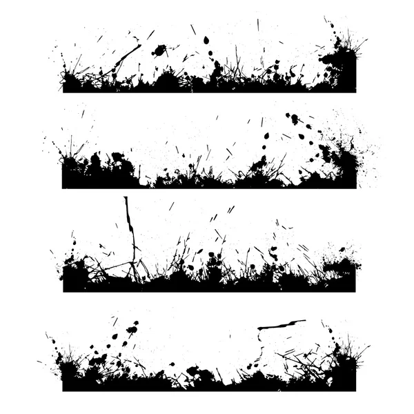 Four black frames splash — Stock Vector