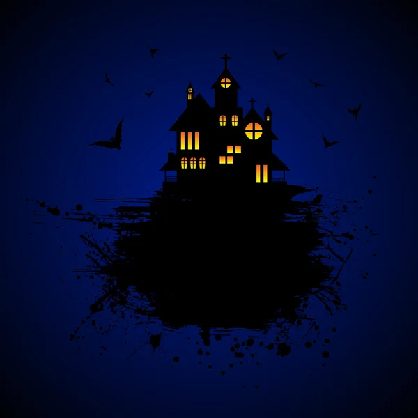 Castelo de Halloween à noite —  Vetores de Stock