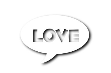 Konuşma balonu, kelime aşk