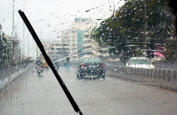 Вид Дорожного Движения Индии Время Дождя — стоковое фото