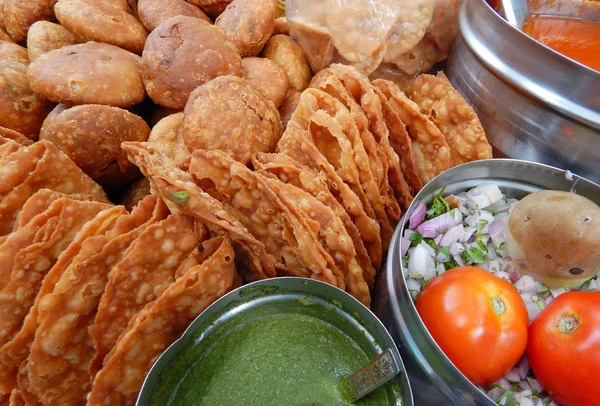 Closeup Indian Street Food Chaat Chutney — Stock Photo, Image
