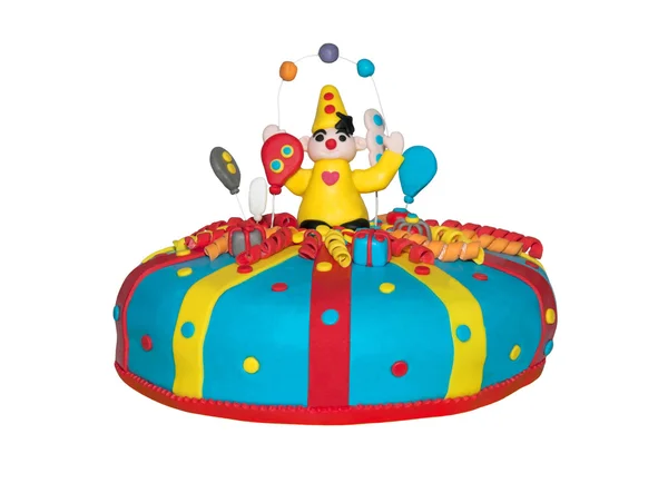 Födelsedagstårta med en clown Stockbild