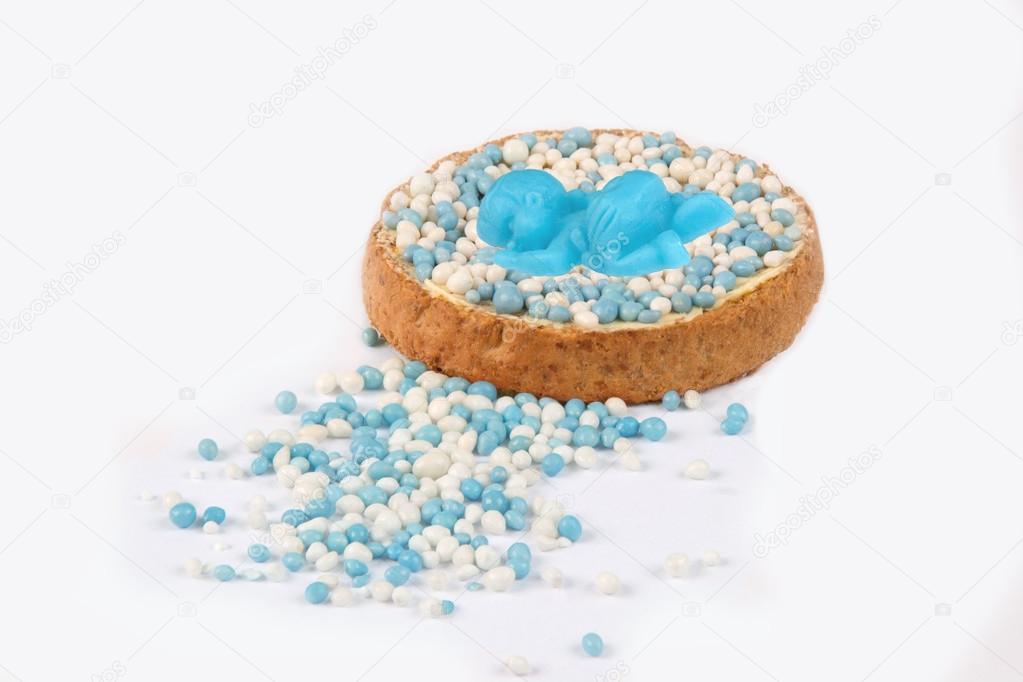 Rusks with blue mice for a  boy 