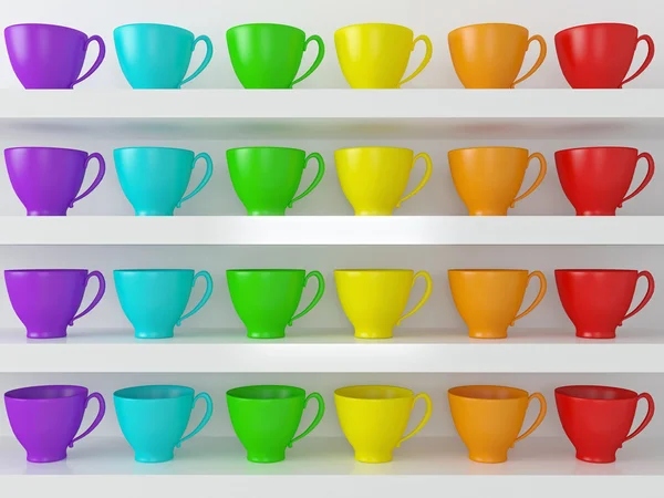 Copas de arco iris en los estantes . — Foto de Stock