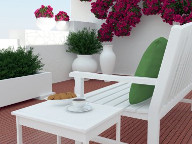 Veranda oturma alanı.