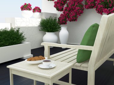 Veranda oturma alanı.