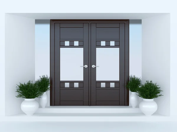 Wooden front door. — Stock Photo, Image