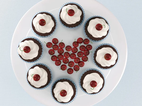 Cupcakes de chocolate . — Fotografia de Stock