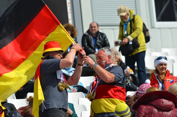 スポーツ funs チーム ドイツ国旗とメダル — ストック写真