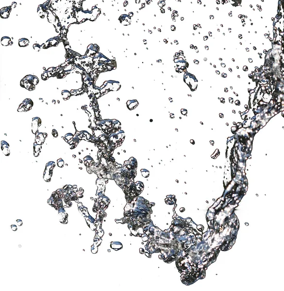 Água sobre um fundo branco — Fotografia de Stock