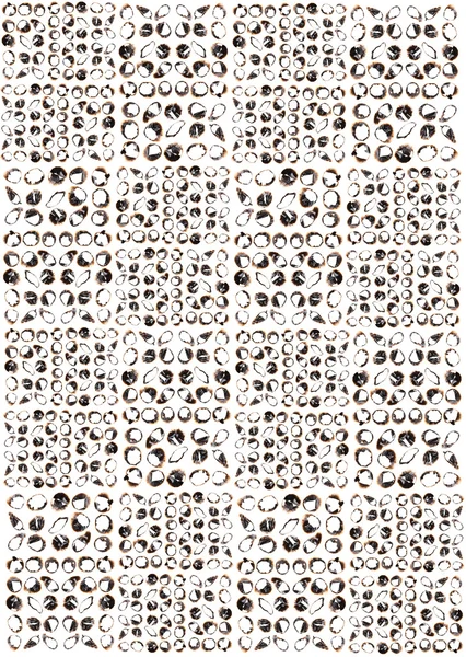 Collection of burnt holes in a piece of paper isolated on white — Stock Photo, Image