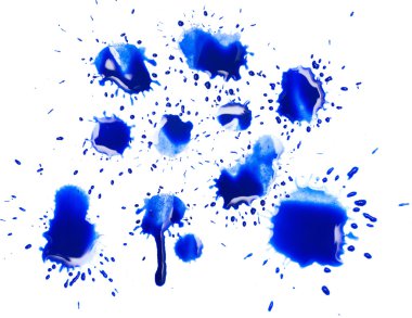 beyaz zemin üzerine mavi nokta leke