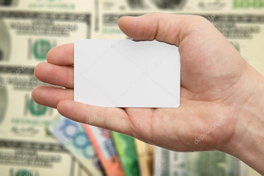 white card in hand 