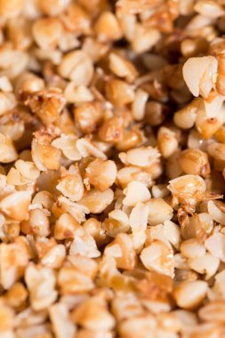 karabuğday kabuğu çıkarılmış tane arka plan olarak. Kapat