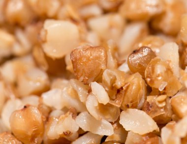 karabuğday kabuğu çıkarılmış tane arka plan olarak. Kapat