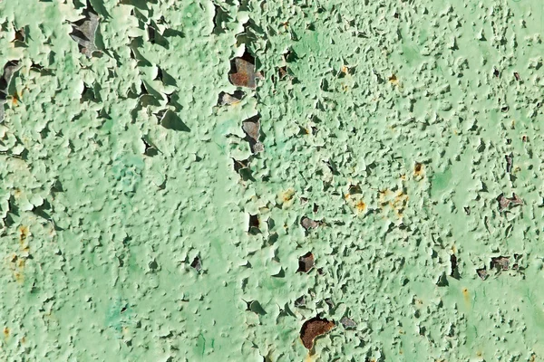 Viejo fondo de metal oxidado pintado de verde — Foto de Stock