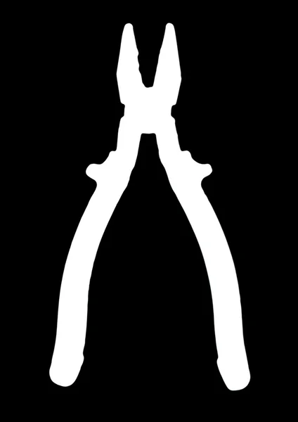 Pliers white on a black background — Stock Photo, Image