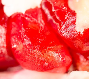 Nar bir arka plan olarak. Super makro