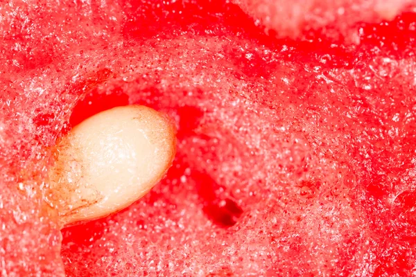 Das Fruchtfleisch der Wassermelone. Supermakro — Stockfoto