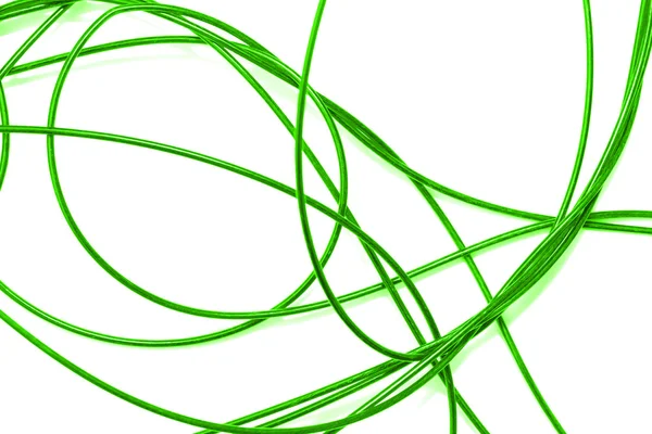 Зелений кабель на білому фоні — стокове фото