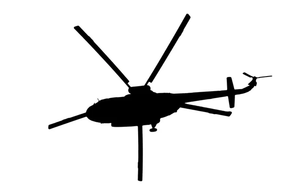 Helikopter-Silhouette auf weißem Hintergrund — Stockfoto