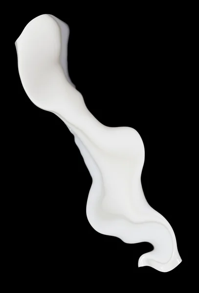Respingo de leite no fundo preto — Fotografia de Stock