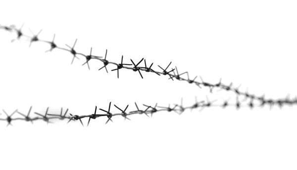 Barbed wire on a white background — Stock Photo, Image