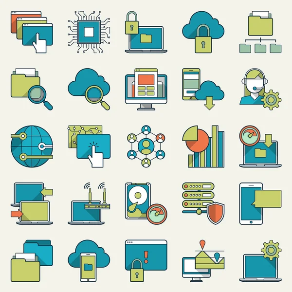 Technologie elementen en pictogrammen — Stockvector