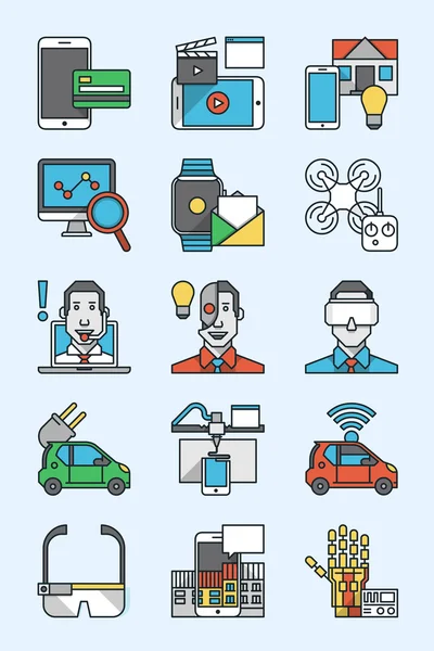 Technology icons set — Stock Vector