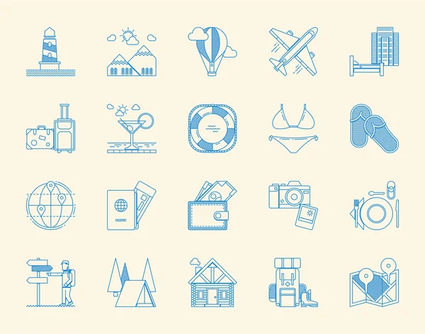 Elementos de viaje e iconos — Vector de stock