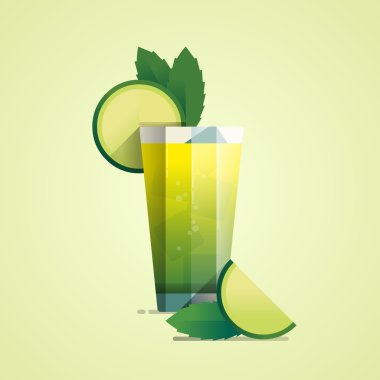 canlı renkler Mojito kokteyl