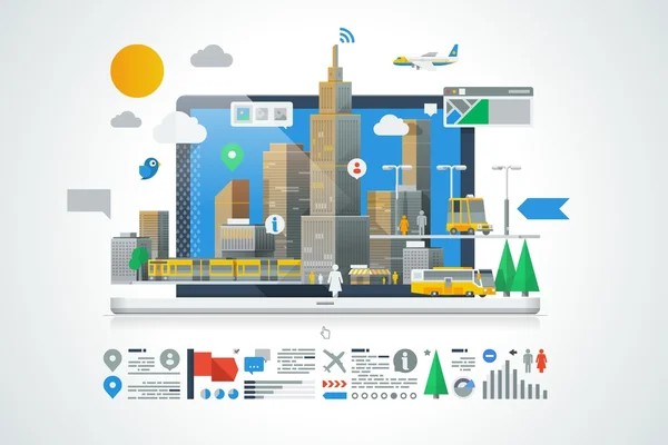 Şehir bilgisi grafik, vektör arka plan