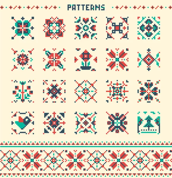 20 seamless patterns, Colourful vector patterns — Stock Vector