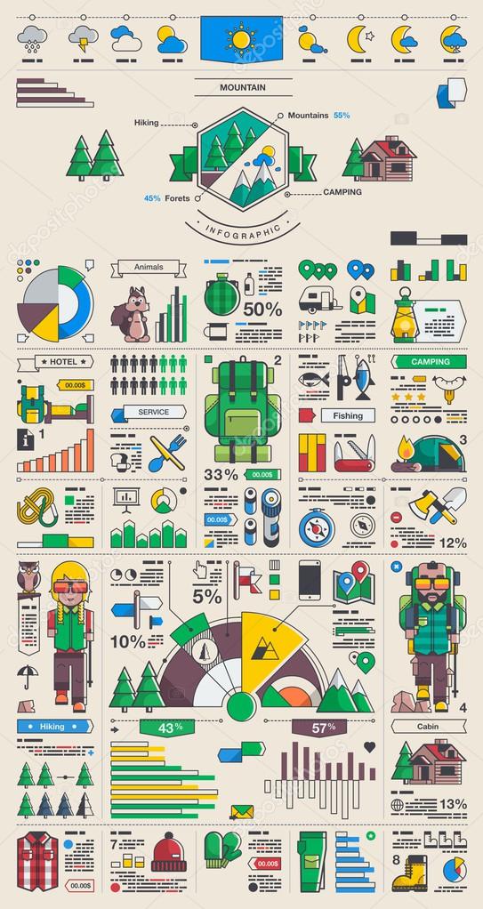 Mountain & Camping info graphics