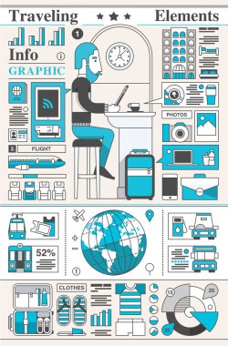 Infographic seyahat öğeler