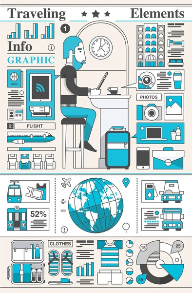 Elementos de viagem infográficos —  Vetores de Stock