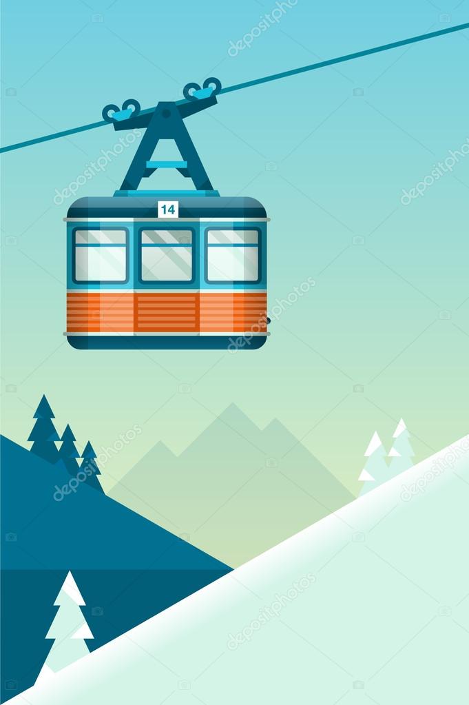 Cable car in mountains Stock Vector Image by ©bubufr #63059717 Cable car in mountains Stock Vector Image by ©bubufr #63059717