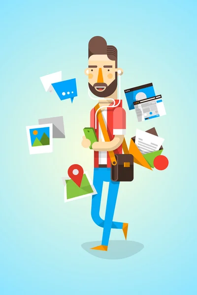 Hipster karakter iletişim unsurları ile