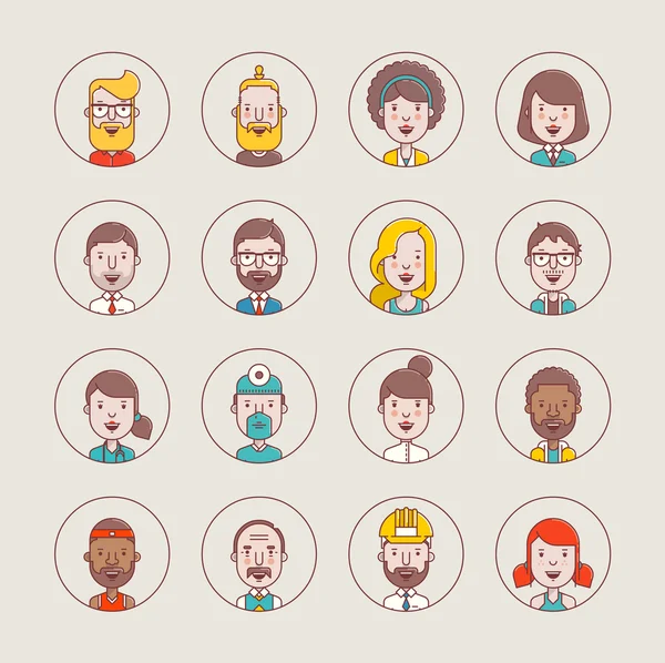 Male and female avatars Royalty Free Stock Vectors