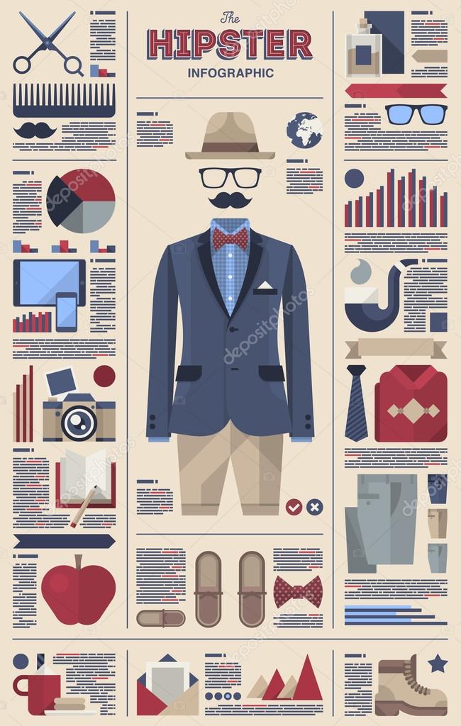 Colorful vector illustration set of gentlemans kit