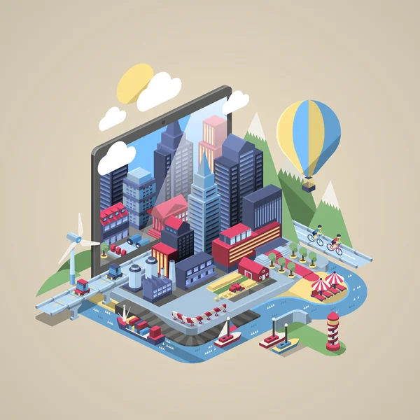 laptop renkli şehir