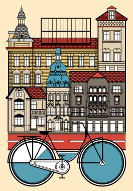 Renkli şehir ve Bisiklet
