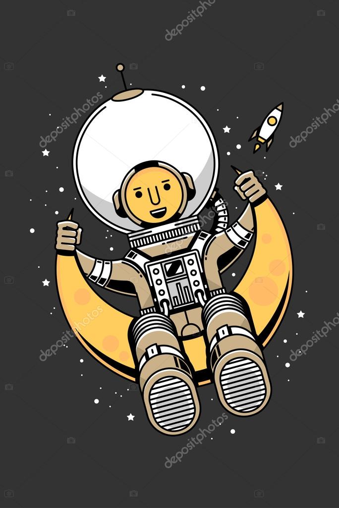Space man sitting on moon Stock Vector Image by ©bubufr #88307466 Space man sitting on moon Stock Vector Image by ©bubufr #88307466