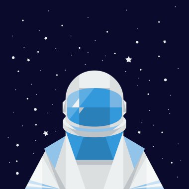 kozmonot yıldız ile karanlık cosmos içinde