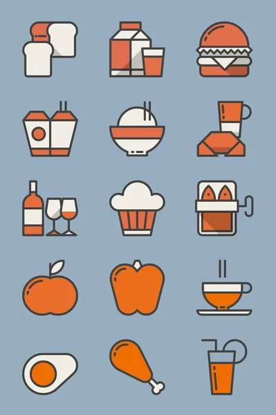Éléments alimentaires et de cuisine — Image vectorielle