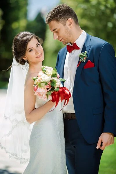 Wedding couple portrait on the nature — Stock Photo, Image