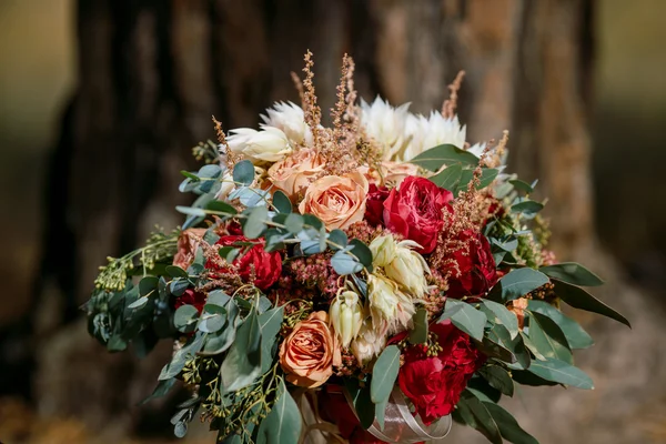 Vackra färgglada bröllop bukett — Stockfoto