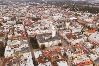 Avrupa Şehri Lviv, Ukrayna Hava Panorama Görünümü