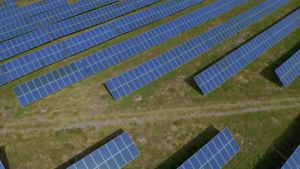Aerial Video Of Solar Panels - Solar Power Plant — Stockvideo